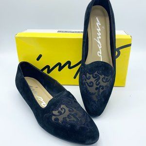 VINTAGE IMPO SUEDE LEATHER LYRIC FLATS 8.5M